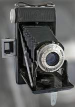 Diese Kamera ist eine Agfa Billy 6.3. Sie ist aus den 30er und 40er Jahren des 20. Jahrhunderts. Sie ist fr Rollfilm (6x9cm) und hat ein Agfa Agnar 1:6.3 / 105 Objektiv. Die kleinste Blende betrgt f22. Die Naheinstellgrenze betrgt 1m. Der Vario-Verschlu lsst als Verschluzeiten 1/200s, 1/50 und 1/25s sowie  B  zu.