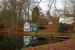 Das alte Backhaus (Backes) am Pfarrteich in Oberholzklau (geh�rt zu Freudenberg), Kreis Siegen-Wittgenstein, am 14.01.2012