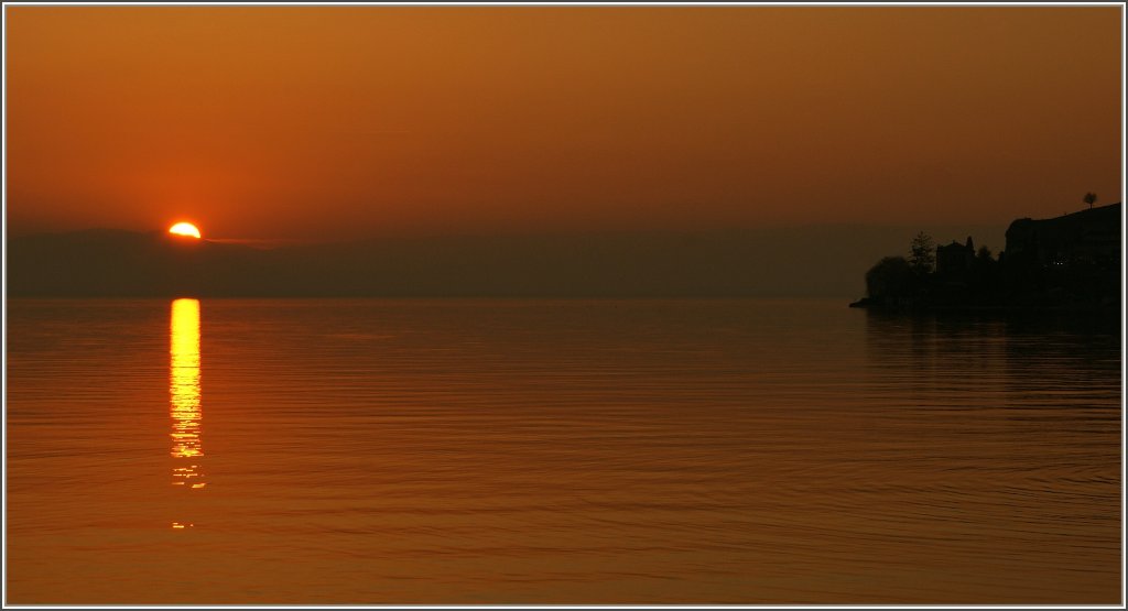Sonnenuntergang am 14.03.2012 bei Rivaz.
