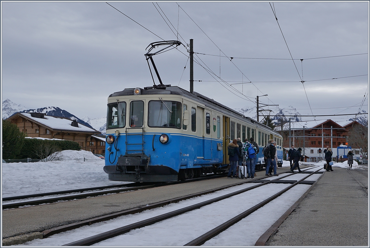Der ABDe 8/8 4002 VAUD in Schönried.
10.01.2018