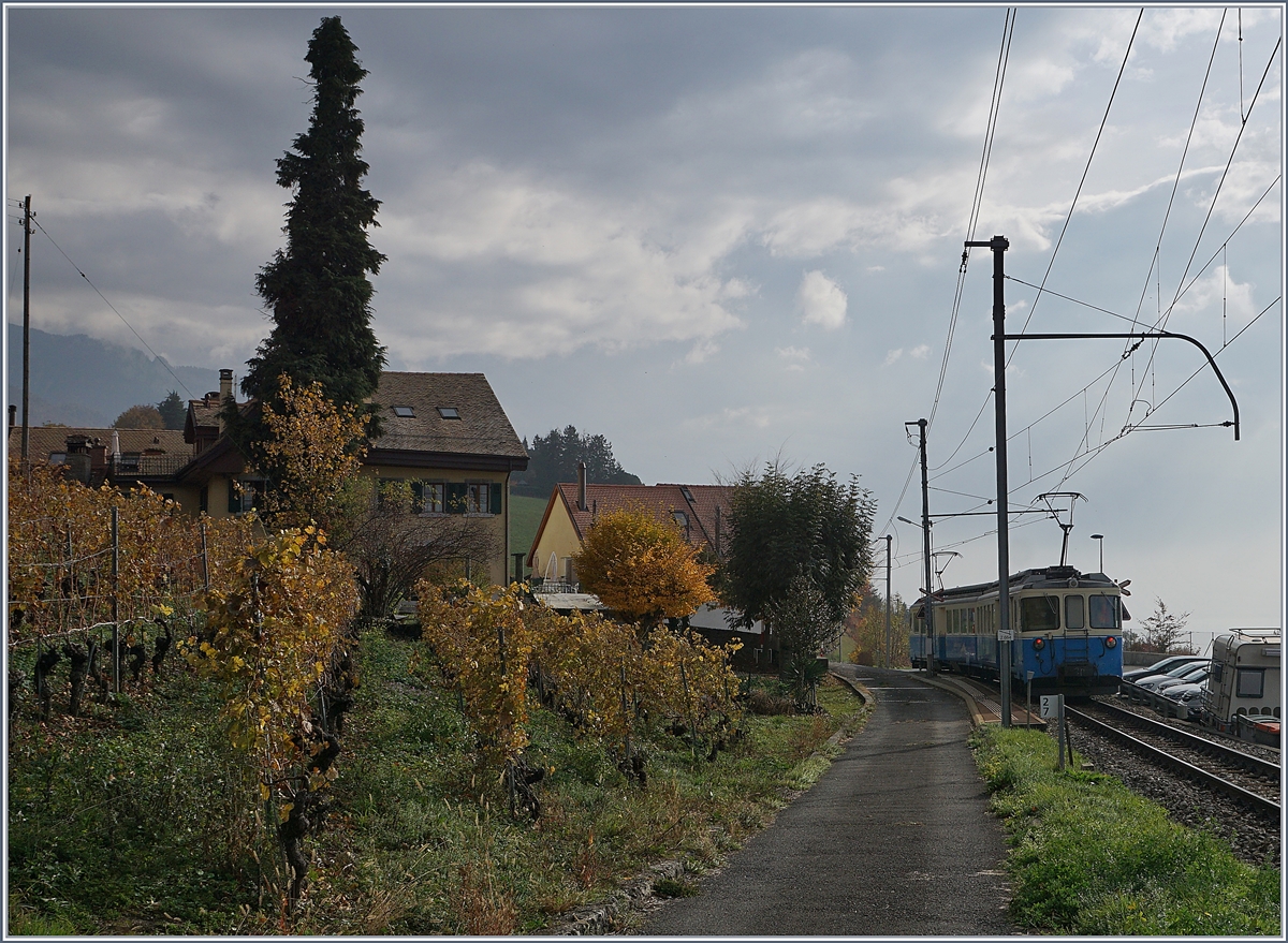 Die Zeit der formschönen und lange Jahre typischen ABDe 8/8 bei der MOB neigt sich unwiederbringlich dem Ende entgegen, und es könnte bereits der letzte Herbst für diese Züge sein; Grund genug sie nochmals bildlich festzuhalten, besonders, da gerade zur Verkehrszeit des ABDe 8/8 4002 VAUD am Mittag für eineinhalb Stunden die Sonne schien.
Die Bilder entstanden bei Planchamp und zeigen den ABDe 8/8 im Mittäglichen Regionalzugumlauf von Montreux nach Chernex und zurück (mit den Leermaterialfahren drei Hin- und Rückfahrten) zur Ergänzung des nach Les Avants (und zurück) eingesetzten ABeh 2/6.
6. Nov. 2018