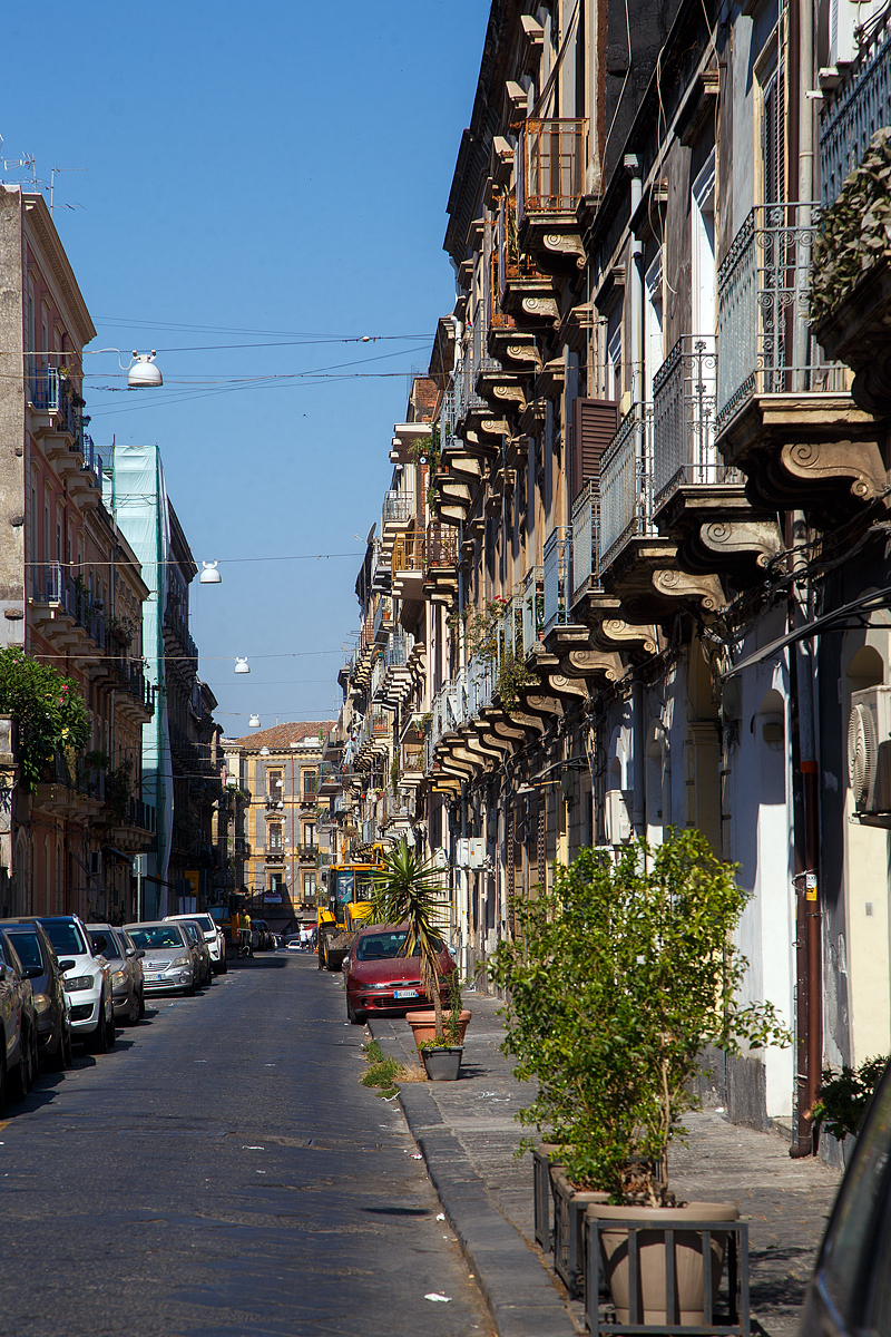 In den Straßen von Catania (Sizilien) am 20.07.2022.