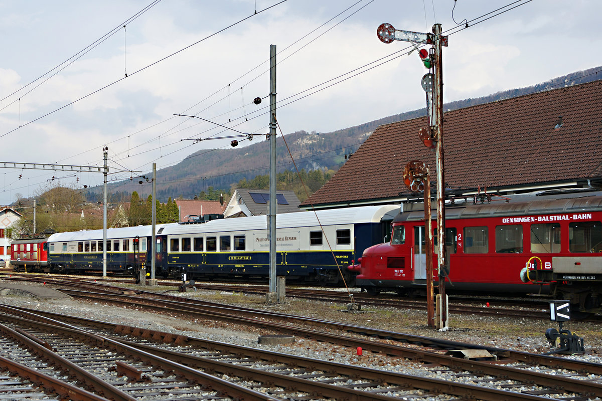 OeBB: Bahnhofsidylle Balsthal vom 3. April 2017.
Foto: Walter Ruetsch