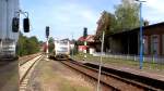 Au�erplanm��ige Zugkreuzung am 20.09.2011 im Bf Freyburg, da im Bf Laucha, wo planm��ig gekreuzt wird, die defekte EBS NOHAB MY 1131 stand.