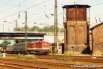 DB 201 604-6 mit einem Personenzug aus Richtung Nebra, bei der Einfahrt in Naumburg Hbf.