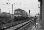 DB 232 415-0 am 10.12.1994 mit einem Zementzug aus Karsdorf, bei der Einfahrt in Naumburg Hbf.