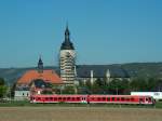 RB von Naumburg Richtung Nebra bei der Einfahrt in den Bf Laucha.