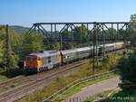 EKO Trans 232 850-8 mit dem DPE 91913 des Lausitzer Dampflok Club e.V.
von Cottbus nach Freyburg, am 13.09.2008 in Naumburg Hbf. (Foto: Ulf Wackernagel)