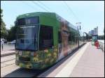 Moderne Stra�enbahn in Rostock.