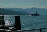 Fährt der Sonne entgegen: ein Dampfschiff auf dem Lac Léman bei Lausanne.
17. Juli 2012