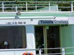 Weitere Fotos:  VICTORIA CRUZIANA  (1960) - L�nge, Breite und Passagierzahl steht am Schiff