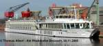 Name:  SWISS CROWN  / Baujahr: 2000 / Bauwerft: Grave BV in Grave (Niederlande) / Flagge: Schweiz / L�nge: 110,00 m / Breite: 11,40 m / Tiefgang: 1,35 m / 153 Passagiere / Antrieb: 2 x Caterpillar mit