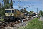 Die MOB GDe 4/4 6003 ist bei Fontanivent mit einem MOB Golden Pass Panoramic Express auf dem Weg von Montreux nach Zweisimmen.