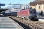 Railjet nach Wien-Westbahnhof,von Z�rich kommend,am 06.02.14 in Sargans/SG