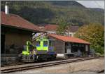 Der BLS Tm235 079-1 in Grenchen Nord.