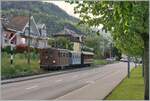  Nostalgie & Vapeur 2021  /  Nostalgie & Dampf 2021  - so das Thema des diesjährigen Pfingstfestivals der Blonay-Chamby Bahn; die BOB HGe 3/3 29 erreicht mit ihrem ersten (Leer)Zug Blonay um dann