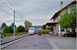 Für die Besucher der Fach-Tourismusmesse TTW in Montreux verkehrte ein ICE von Zürich nach Montreux und zurück. Dabei fuhr der Zug über die  Train des Vigens  Strecke. Dieses Analog Bild entstand in Chexbres. 

Oktober 1995