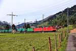 Güterverkehr auf der Lötschberg-Achse: Die DB-Lokomotiven 185 109 und 185 108.