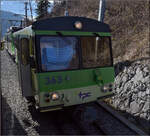 BDeh 4/4 313 bringt den Zug mit Bt 351 und Bt 362 nach Aigle.