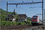 In Fahrtrichtung Westen, kurz nach der Ortschaft Ligerz geht die letzte Einspurstrecke am Jurasüdfuss in die Doppelspur über.