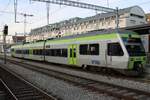 BLS 525 016 steht am Nachmittag von 1 Jänner 2026 in Thun.