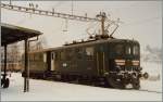 Der Be 4/6 1608 ersetzte an wenigen Tagen im Winter 1986/87 zwischen Beinwil am See und Beromünster die Stammkomposition De 4/4, B, Bti. 
Das Bild zeigt den Be 4/6 kurz vor der Rückfahrt nach Beinwil am See in Beromünster.
(Dieses neu bearbeitete Bild ersetzt das am 1.7.14 eingestellte)