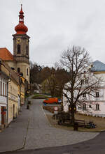 Bečov nad Teplou (Petschau) hier am 20.04.2023 mit Blick vom Platz des 5.