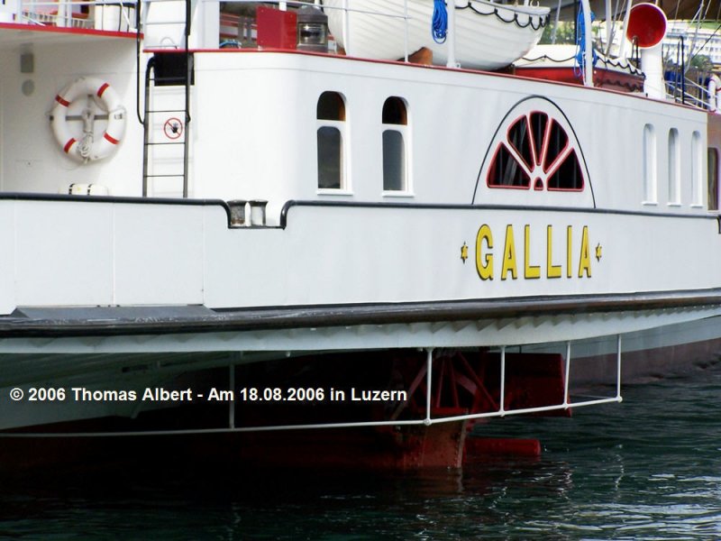 Weitere Fotos:  GALLIA  (1913) - Radkasten mit Schiffsname